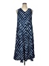 Lands' End 100% Polyester Chevron-herringbone Blue Casual Dress Size 14 - photo 1