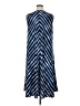 Lands' End 100% Polyester Chevron-herringbone Blue Casual Dress Size 14 - photo 2