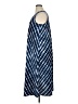 Lands' End 100% Polyester Chevron-herringbone Blue Casual Dress Size 14 - photo 5