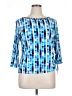 Ruby Rd. Blue 3/4 Sleeve T-Shirt Size XL (petite) - photo 1