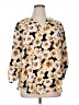 Maurices 100% Polyester Floral Ivory 3/4 Sleeve Blouse Size 1X - photo 1