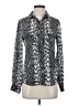 XOXO 100% Polyester Animal Print Silver Long Sleeve Blouse Size S - photo 1