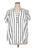 Torrid 100% Polyester Stripes White Short Sleeve Blouse Size 1X Plus (1) - photo 1