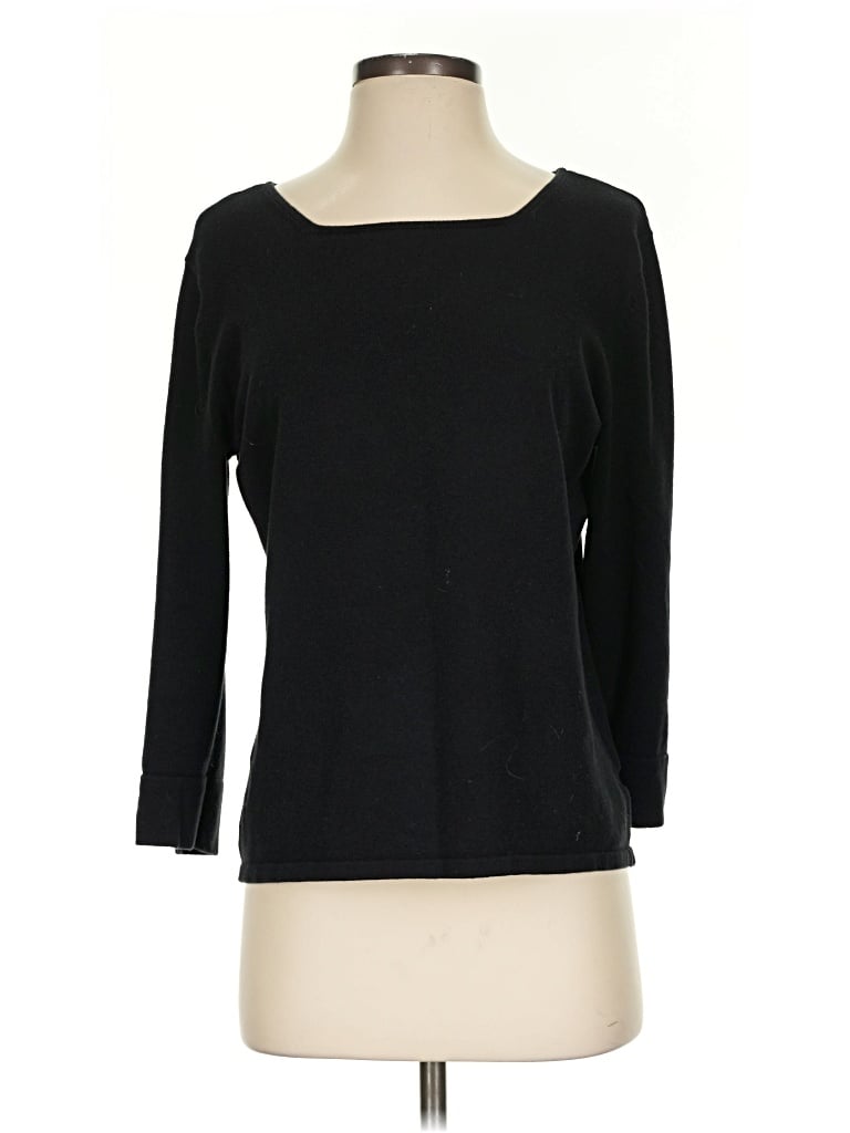 Pre-owned Coldwater Creek 3/4 Sleeve T-shirt In Black
