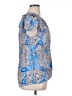 Rose + Olive 100% Rayon Paisley Blue Short Sleeve Blouse Size 1X - photo 4