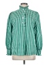 Unbranded 100% Polyester Checkered-gingham Green Long Sleeve Blouse Size M - photo 1