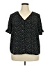 CeCe Stars Black Short Sleeve Blouse Size 2X - photo 1