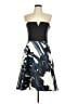 Halston Heritage 100% Polyester Graphic Blue Black Cocktail Dress Size 8 - photo 1