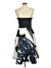 Halston Heritage 100% Polyester Graphic Blue Black Cocktail Dress Size 8 - photo 2