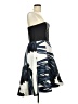 Halston Heritage 100% Polyester Graphic Blue Black Cocktail Dress Size 8 - photo 4