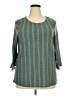 W5 Green 3/4 Sleeve Blouse Size 2X - photo 1