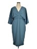 Theia 100% Polyester Solid Teal Cocktail Dress Size 16 - photo 1