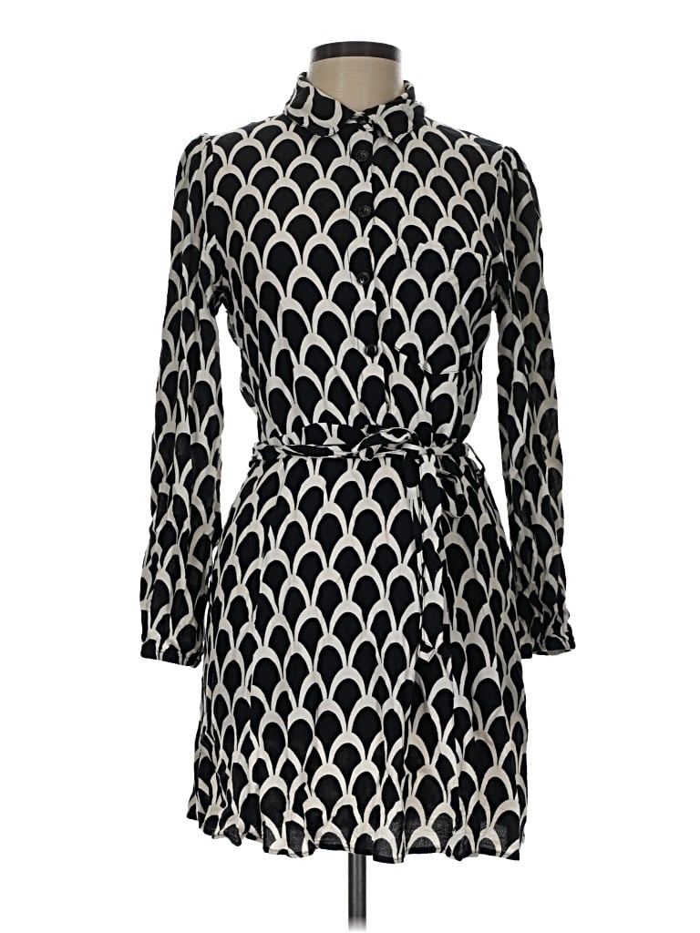 Pre-owned Zara Casual Dress In Black
