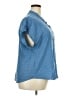 A.K.A Posh 100% Polyester Blue Short Sleeve Blouse Size 2X - photo 4