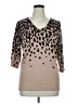 DressBarn Animal Print Tan Pullover Sweater Size 1X - photo 1