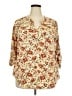 Torrid 100% Rayon Floral Ivory 3/4 Sleeve Blouse Size 2X Plus (2) - photo 1
