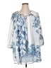 Roaman's 100% Polyester Blue 3/4 Sleeve Blouse Size 16 - photo 1