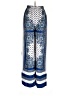 Unbranded 100% Polyester Print Blue Casual Pants Size M - photo 1