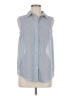 H&M Blue Sleeveless Button-Down Shirt Size 6 - photo 1