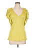 Marisa K 100% Silk Yellow Short Sleeve Top Size L - photo 1