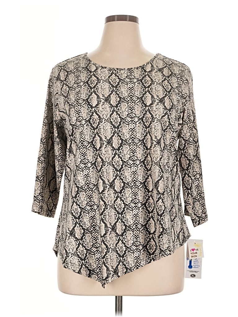 Pre-owned Lulu-b 3/4 Sleeve T-shirt In Silver