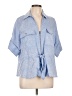 Zara Blue 3/4 Sleeve Button-Down Shirt Size L - photo 1