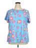 ChicMe Floral Blue Short Sleeve T-Shirt Size 3XL - photo 1