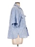 Zara Blue 3/4 Sleeve Button-Down Shirt Size L - photo 4