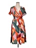 Unbranded 100% Polyester Print Orange Casual Dress Size XL - photo 1