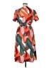Unbranded 100% Polyester Print Orange Casual Dress Size XL - photo 2