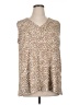 J.Jill Animal Print Tan Sleeveless Blouse Size XL - photo 1