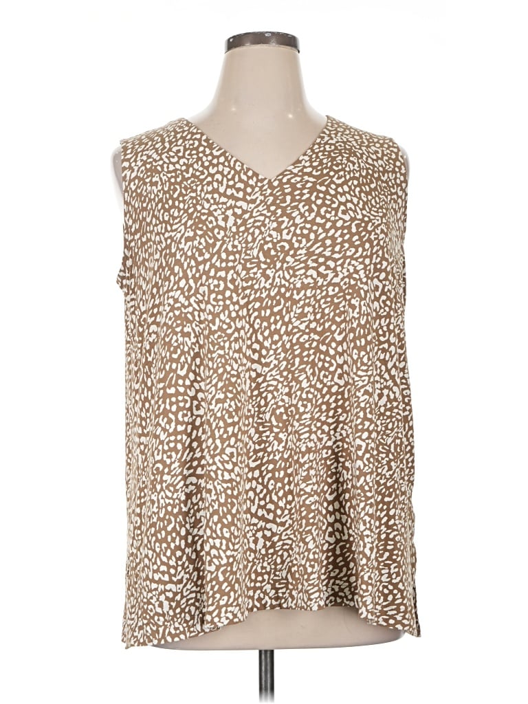 Pre-owned Jjill Sleeveless Blouse In Tan
