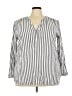 Old Navy Stripes Gray 3/4 Sleeve Blouse Size XXL - photo 1