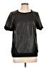 Halogen 100% Leather Black Short Sleeve Top Size L - photo 1