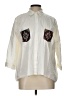 Zara Basic Color Block Ivory 3/4 Sleeve Button-Down Shirt Size L - photo 1
