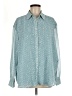 Calvin Klein 100% Polyester Stars Teal Long Sleeve Blouse Size M - photo 1
