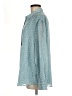 Calvin Klein 100% Polyester Stars Teal Long Sleeve Blouse Size M - photo 5