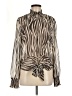 Olivaceous 100% Polyester Animal Print Ivory Long Sleeve Blouse Size M - photo 1