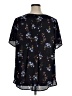 PREMISE 100% Polyester Floral Black Short Sleeve Blouse Size 1X - photo 2