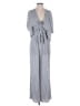 Audrey 3+1 100% Polyester Stripes Gray Jumpsuit Size M - photo 1