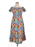 Assorted Brands 100% Polyester Tropical Blue Cocktail Dress Size L - photo 1