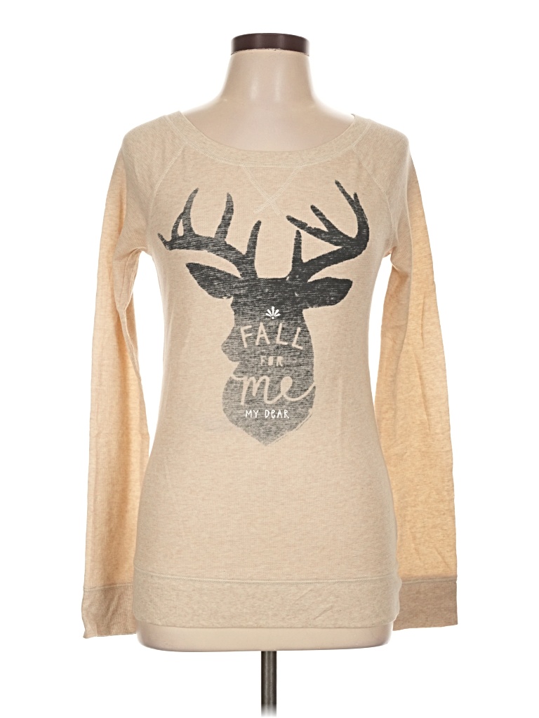 Pre-owned American Eagle Outfitters Long Sleeve T-shirt In Tan