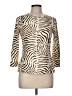 J. McLaughlin Animal Print Ivory 3/4 Sleeve T-Shirt Size M - photo 1