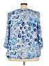 Liz Claiborne 100% Polyester Print Blue 3/4 Sleeve Blouse Size XXL (tall) - photo 2