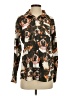 Assorted Brands Print Brown Long Sleeve Blouse Size S - photo 1