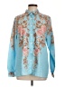 Unbranded Floral Blue Long Sleeve Blouse Size L - photo 1