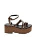 Wild Pair Animal Print Brown Sandals Size 9 1/2 - photo 1
