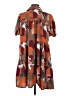 Hayden 100% Polyester Print Brown Casual Dress Size S - photo 2