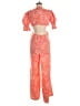 Boohoo 100% Polyester Hearts Red Jumpsuit Size 6 - photo 2