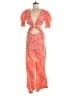 Boohoo 100% Polyester Hearts Red Jumpsuit Size 6 - photo 1